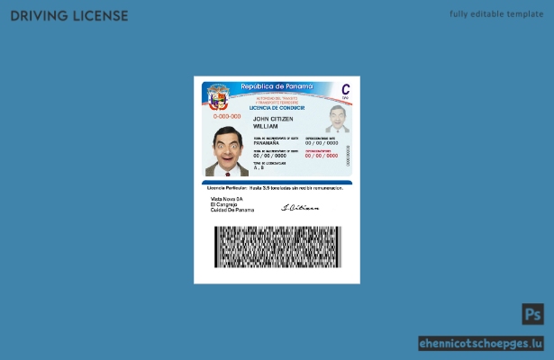 Beispiel für einen panamaischen Führerschein